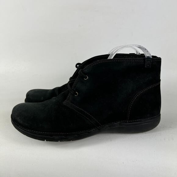 Clarks chukka boots women's size 9 black nubuck suede minimalist ankle shoes - Picture 5 of 11